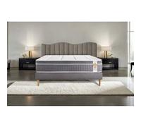 Ensemble matelas 160 x 200 cm Trente - Ressorts ensachés et mémoire de forme - Ep : 30 cm - Equilibré - sommier Gris G