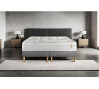 Ensemble matelas 160 x 200 cm Vingt-Huit - Ressorts ensachés et mémoire de forme - Ep : 28 cm - Equilibré - sommier Gris