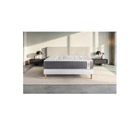 Ensemble matelas 160 x 200 cm Vingt-Six - Ressorts ensachés - Ep : 26 cm - Ferme - sommier kit Blanc
