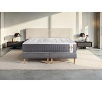 Ensemble matelas 160 x 200 cm Vingt-Six - Ressorts ensachés et mémoire de forme - Ep : 26 cm - Ferme - sommier Gris