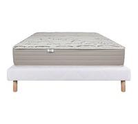 Ensemble Matelas 160x200 cm, Organic Coton, 24 cm, mémoire de forme, ferme, face été/hiver + sommier blanc ep 13cm G