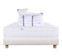 Ensemble Matelas 160x200 cm, Thermotec, 24 cm, ferme, face été/hiver + sommier beige ep20cm + 2 oreillers + couette G