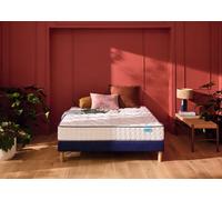 Ensemble matelas 180 x 200 cm et sommier 2 x 90 x 200 cm chine bleu nuit - Merinos Cosy Lit