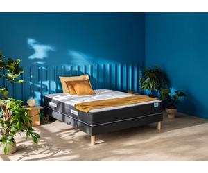 Ensemble matelas 180 x 200 cm et sommier 2 x 90 x 200 cm chine gris anthracite - Merinos Easy moelleux