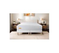 Ensemble matelas 180 x 200 cm Memo bio - Mousse à mémoire de forme - Ep : 26 cm - Equilibré - sommier Blanc
