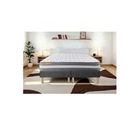 Ensemble matelas 180 x 200 cm Memo plus - Mousse à mémoire de forme - Ep : 24 cm - Ferme - sommier Gris