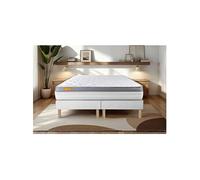Ensemble matelas 180 x 200 cm Memo zen - Mousse à mémoire de forme - Ep : 26 cm - Ferme - sommier Blanc