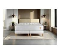 Ensemble matelas 180 x 200 cm Vingt-Quatre - Ressorts ensachés - Ep : 24 cm - Ferme - sommier Blanc G