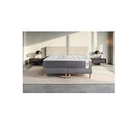 Ensemble matelas 180 x 200 cm Vingt-Six - Ressorts ensachés et mémoire de forme - Ep : 26 cm - Ferme - sommier Gris