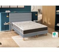 Ensemble matelas 200 x 200 cm + sommier 2 x 100 x 200 cm trame gris clair - Bultex ensemble rise up