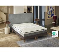 Ensemble matelas 200 x 200 cm + sommier 2 x 100 x 200 cm trame marron - Bultex ensemble vitalift