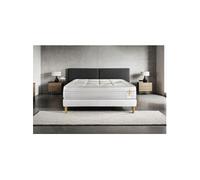Ensemble matelas 200 x 200 cm Vingt-Huit - Ressorts ensachés - Ep : 28 cm - Equilibré - sommier kit Blanc