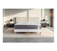 Ensemble matelas 200 x 200 cm Vingt-Six - Ressorts ensachés et mémoire de forme - Ep : 26 cm - Ferme - sommier Blanc G