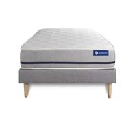 Ensemble matelas 80x190 ACTIMEMO SOFT 3zones de confort + sommier KIT gris G