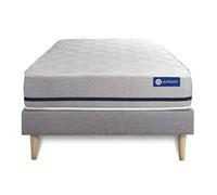 Ensemble matelas 80x200 ACTIMEMO SOFT 3zones de confort + sommier KIT gris