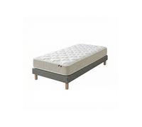Ensemble matelas 90 x 190 - 100% latex 3 zones PURE avec sommier gris