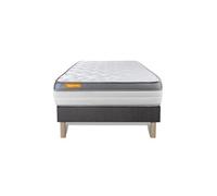 Ensemble matelas 90 x 190 cm Memo zen - Mousse à mémoire de forme - Ep : 26 cm - Ferme - sommier Gris