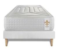 Ensemble matelas 90 x 190 cm Vingt-Quatre - Ressorts ensachés - Ep : 24 cm - Ferme - sommier kit Blanc G