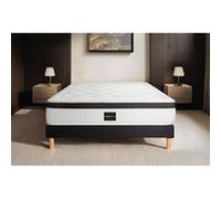 Ensemble Privilège 90x200 Mémoire de forme 5 zones sommier noir