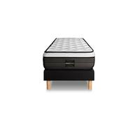 Ensemble Suite 90x200 Ressorts ensachés, mémoire de forme 5 zones sommier noir