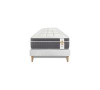 Ensemble matelas 90 x 200 cm Trente - Ressorts ensachés - Ep : 30 cm - Equilibré - sommier kit Blanc