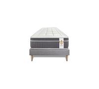 Ensemble matelas 90 x 200 cm Trente - Ressorts ensachés - Ep : 30 cm - Equilibré - sommier kit Gris
