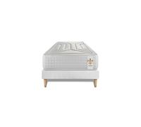 Ensemble matelas 90 x 200 cm Vingt-Quatre - Ressorts ensachés - Ep : 24 cm - Ferme - sommier kit Blanc