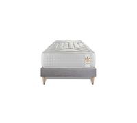 Ensemble matelas 90 x 200 cm Vingt-Quatre - Ressorts ensachés - Ep : 24 cm - Ferme - sommier kit Gris