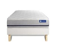Ensemble matelas 90x190 ACTIFLEX SOFT 3zones de confort + sommier KIT blanc