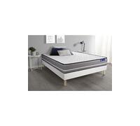 Ensemble Matelas Sommier 140x190 cm - Sommier Blanc (en kit) - Actimemo Pur