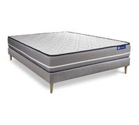 Ensemble matelas a memoire ACTIMEMO PUR 140x190cm 3zones de confort + sommier KIT gris