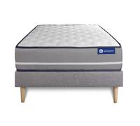 Ensemble Matelas A Memoire Actimemo Pur 90x190cm 3zones De Confort + Sommier Kit Gris