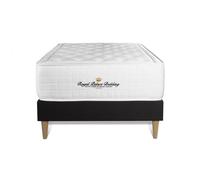 Ensemble Matelas a memoire de forme maxi epaisseur Buckingham 90x190 sommier KIT noir