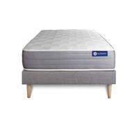 Ensemble matelas ACTIFLEX DREAM Ressorts ensachés et mémoire de forme 120x200 cm 5zones de confort + sommier KIT gris
