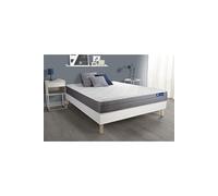 Ensemble matelas ACTIFLEX DREAM Ressorts ensaches et memoire de forme 140x200 cm 5zones de confort + sommier KIT blanc