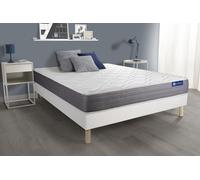 Ensemble Matelas Actiflex Dream Ressorts Ensaches Et Memoire De Forme 200x200 Cm 5zones De Confort + Sommier Kit Blanc