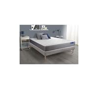 Ensemble matelas ACTIFLEX DREAM Ressorts ensachés et mémoire de forme 200x200 cm 5zones de confort + sommier KIT gris