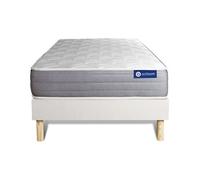 Ensemble matelas ACTIFLEX DREAM Ressorts ensachés et mémoire de forme 80x190 cm 5zones de confort + sommier KIT blanc