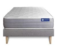 Ensemble matelas ACTIFLEX DREAM Ressorts ensachés et mémoire de forme 80x200 cm 5zones de confort + sommier KIT gris