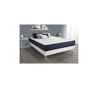 Ensemble matelas ACTIFLEX LIFE 200x200 Ressorts ensaches et Memoire de forme 5zones de confort + sommier KIT blanc