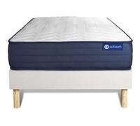 Ensemble Matelas Actiflex Life 90x200 Ressorts Ensaches Et Memoire De Forme 5zones De Confort + Sommier Kit Blanc