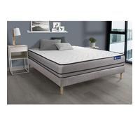 Ensemble matelas ACTIFLEX NIGHT 140x190cm RESSORTS ENSACHES 3zones de confort + sommier KIT gris
