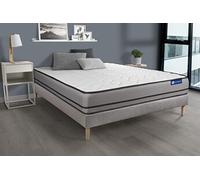 Ensemble matelas ACTIFLEX NIGHT 140x200cm RESSORTS ENSACHES 3zones de confort + sommier KIT gris
