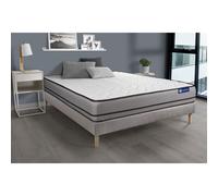 Ensemble matelas ACTIFLEX NIGHT 140x200cm RESSORTS ENSACHES 3zones de confort + sommier KIT gris