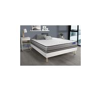 Ensemble matelas ACTIFLEX NIGHT 180x200cm RESSORTS ENSACHES 3zones de confort + sommier KIT blanc