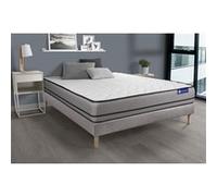 Ensemble matelas ACTIFLEX NIGHT 200x200cm RESSORTS ENSACHES 3zones de confort + sommier KIT gris