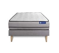 Ensemble matelas ACTIFLEX NIGHT 80x190cm RESSORTS ENSACHES 3zones de confort + sommier KIT gris G