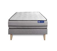 Ensemble matelas ACTIFLEX NIGHT 80x190cm RESSORTS ENSACHES 3zones de confort + sommier KIT gris G