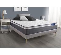 Ensemble Matelas ACTIFLEX Plus 160x200 Ressorts ensachés+Mémoire de Forme Maxi épaisseur 7zones Confort + sommier KIT Gris - Epaisseur : 26 cm - Confort : Très Ferme