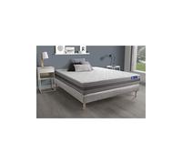 Ensemble matelas ACTIFLEX RELAX Ressorts ensachés + mémoire de forme 200x200 Max épaisseur 5zones confort + sommier KIT gris